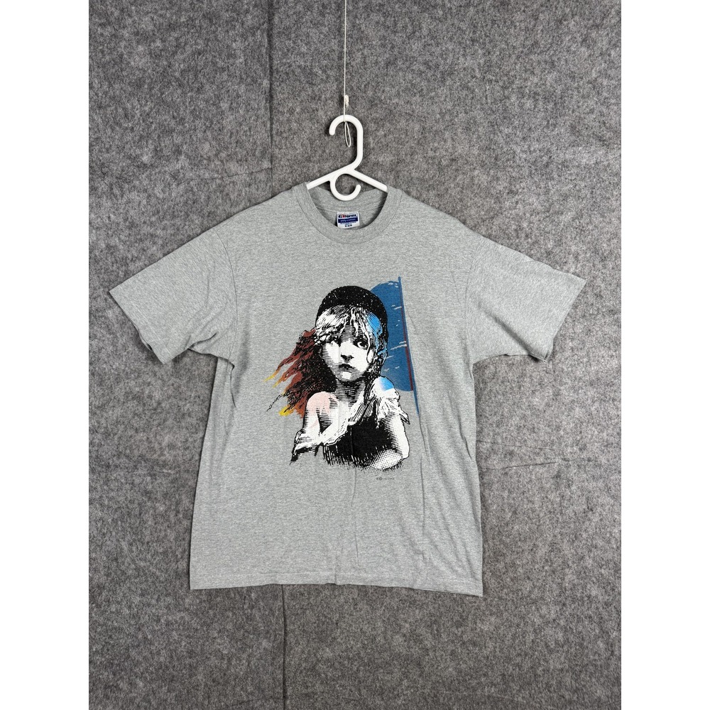 Vintage Les Misérables Shirt Mens XL Gray 80s Musical Broadway Tee Hanes USA